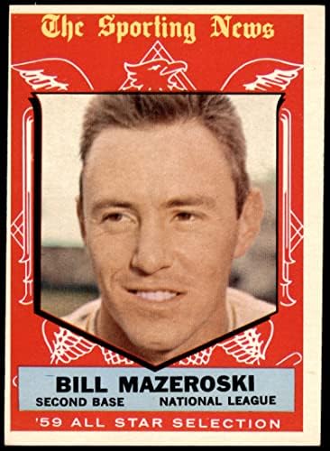 1959 Topps 555 All-Star Bill Mazeroski Pittsburgh Pirates VG/Ex Pirates