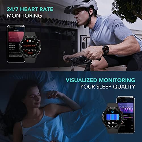 SKG V9C חכם שעון לגברים נשים, שעון חכם עם GPS לאנדרואיד ואייפון, גשש כושר עם דופק, SPO2, צג שינה, IP68 אטום למים, רב-ספורט, חיוג, מצפן חיצוני, מתנה אידיאלית