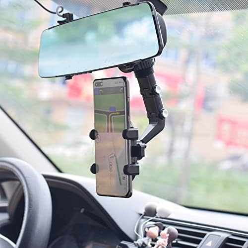 מחזיק טלפון לרכב של Qonioi, מחזיק טלפון של 360 מעלות ראייה אחורית, לטלפון הרכבה רב -פונקציונלית לרכב ומחזיק רכב סיבוב אוניברסלי, עריסות רכב טלפוני סלולרי