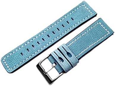 ניקסטון כחול בהיר עם תפרים לבנים תואם עם Garmin Venu 2 שעונים חכמים צמיד רצועת עור רכה אלגנטית PT22