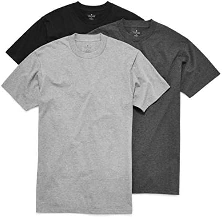 סטאפורד 3-חבילה גברים של כבד משקל כותנה צוות-צוואר חולצה שחור / אפור