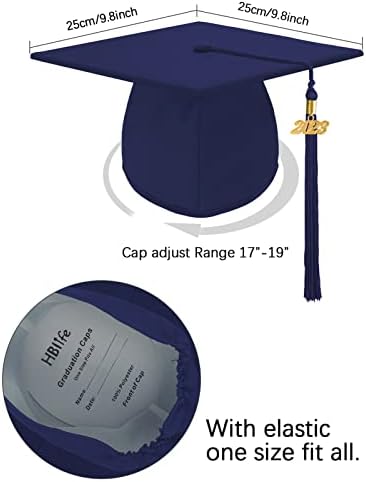 יוניסקס למבוגרים מט סיום כובע סיום כובע עם ציצית מתכוונן עבור תיכון ומכללה