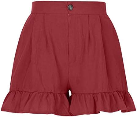 מכנסי פשתן כותנה לנשים קיץ רופף רופף מכנסיים קצרים ברגליים רחבות