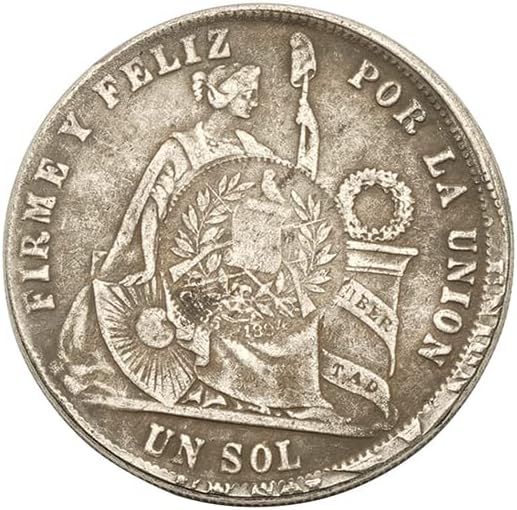 1871 פרו מטבע אינדיאני דולרי כסף לונגיאנג מדליית אוסף מטבעות עתיקים עגולים עתיקים עתיקים