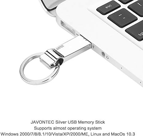 כונן פלאש USB אטום למים 16 ג'יגה-בייט ג'בונטק פלאש מקל עם טבעת קינג, סרגל 16 ג'יגה-בייט לאחסון נתונים קיפול, כונני מיקוד, כונן עט-סילבר