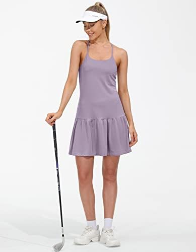 שמלת טניס לנשים עם מכנסי חזייה מובנים שמלת אימון שמלת שמלות גולף שמלות אתלטיות לנשים חצאית שמלה להחליק
