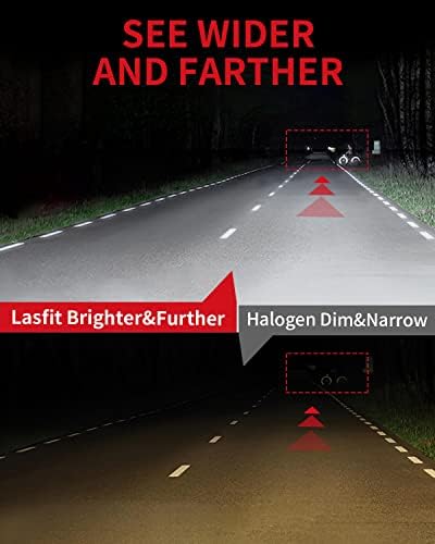 LASFIT H11/H8/H9 נורות LED 9007/HB5 נורות LED, Super Bright 2022 חבילת שדרוג חדשה של 4 של 4