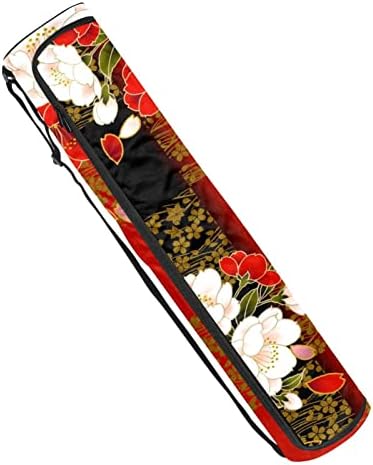 תיק מזרן יוגה רטגדן, פרחים יפניים מנשא מזרן יוגה עם רוכסן מלא תיק נשיאה עם רצועה מתכווננת לנשים גברים