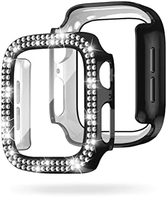 Egarden EG24874AWBK Apple Watch אבני חן, מארז מגן מלא, סרט זכוכית משולב, 1.6 אינץ