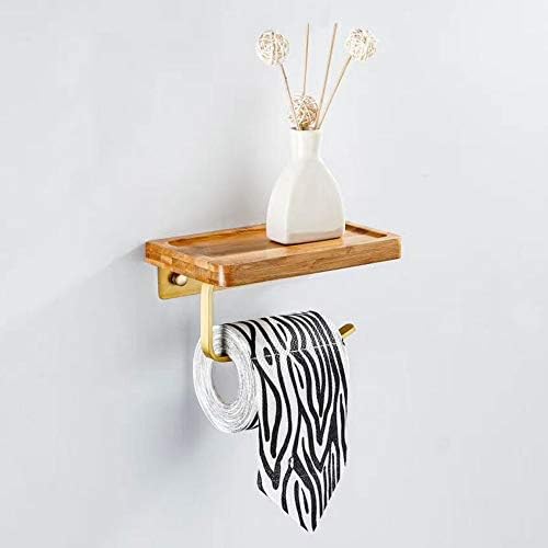 מחזיק נייר טואלט - מחזיק מגבת נייר רכוב על קיר מארגן מדף נייר גליל עם מדף עם אביזרי אמבטיה למטבח