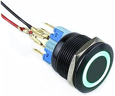 EKSIL 19 ממ אלומינה מתג כפתור מתג טבעת סרעפת LED תפס רגע רזה עצמי 1 לא 1NC