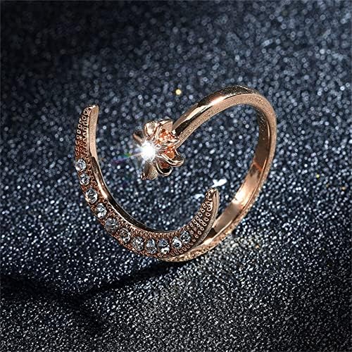 2023 טבעת חדשה משובצת מיקרו -נשים Xingyue פתוחה טבעות מתכווננות טבעת דרך הפה