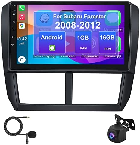 STEREO לרכב אנדרואיד יחידה לאנדרואיד עבור Subaru Forester Impreza WRX 2008-2012 CARPLAY Android Auto Auto Bluetooth רדיו רדיו 9 אינץ 'HD מסך מגע FM GPS ניווט USB עם מיקרופון מצלמת גיבוי
