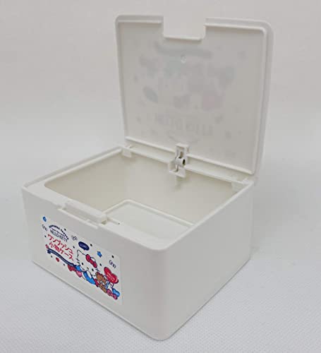 סנריו הלו קיטי קופסה חמודה עם מכסה מסוג פתוח בנגיעה אחת, מארזי אביזרי איפור 4.2 אינץ 'על 3.5 אינץ' על 2.1 אינץ