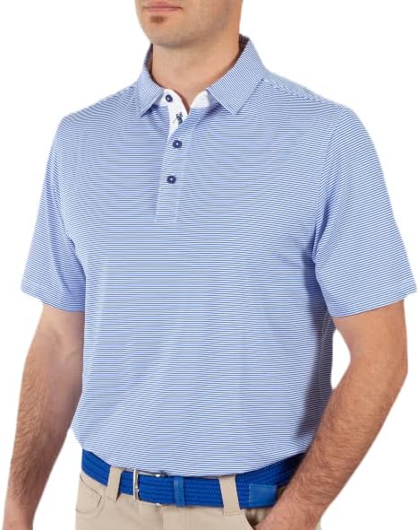 בגדי גולף של בובי ג 'ונס-ג' רזי 2 על 2 הזנה מיני פס הזנה מנדף לחות שרוול קצר פולו ספורט לגברים
