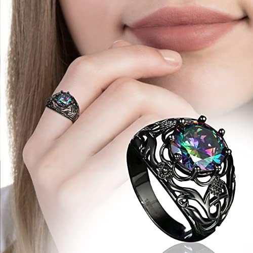 2023 טבעת אבן צבעונית חדשה תכשיטי אצבעות יום הולדת הצעה למתנה למסיבת אירוסין כלה טבעות טבעות רגילות לגברים
