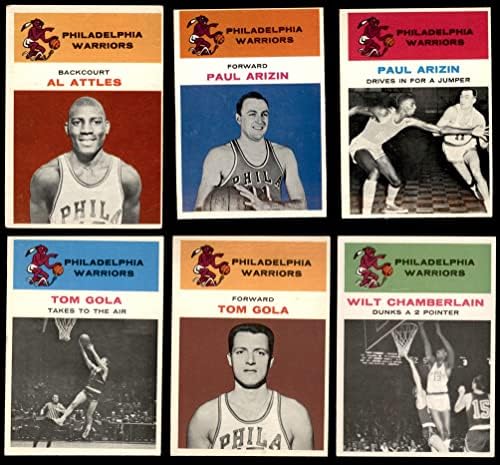 1961-62 Fleer Philadelphia Warriors צוות סט Wilt Wilt Chamberlain Philadelphia Warriors Ex Warriors