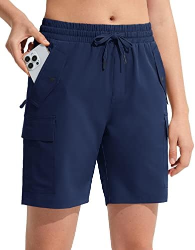 מכנסי טיול פוליבה נשים מטען גולף מכנסיים קצרים מזדמנים עמידה במים קלים יבש מהיר לטיול אתלטי